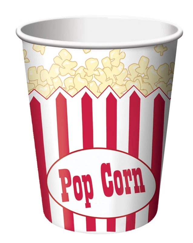 Hollywood Cups 8ct  Movie Paper Cups Popcorn Party Decoration Supply - Image 1 of 1