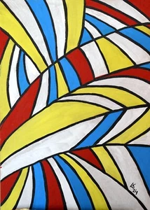 Original Abstract Geometric Painting – Bold Modern Art for Pop or Retro Interior - Picture 1 of 4