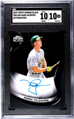 Topps 2022 cromo negro #CBA-MM Mark McGwire SGC 10 gemas auto atletismo Foto 1 de 2