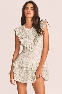 New$445 LoveShackFancy Lunetta floral embroidered mini dress 8 Love Shack Fancy - Picture 1 of 16