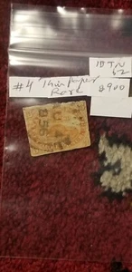 Canada 3 Cents Beaver Stamp Rare Thin Paper SC#4 Used Idtd2. - Picture 1 of 2