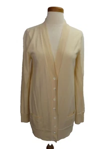 J Crew Cardigan Sweater Size Large Beige Long Sleeves Buttons Pockets V Neck - Picture 1 of 5