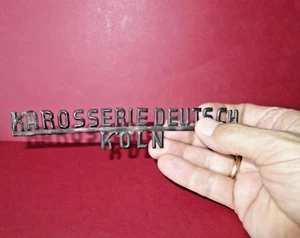 Rara insegna originale antica tedesca per auto in metallo: KAROSSERIE DEUTSCH KÖLN - Foto 1 di 12