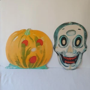 Lote Calavera Transparencia Papel Pañuelo Decoraciones Troqueladas Halloween Vintage Japón - Imagen 1 de 20