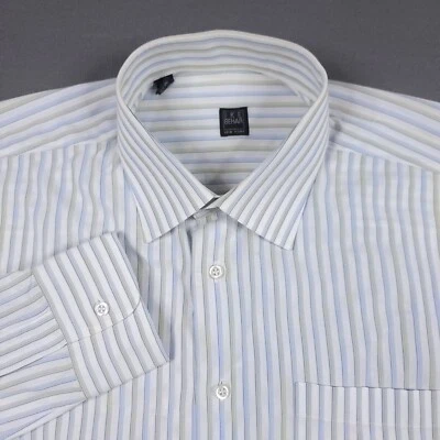 IKE BEHAR NY Men's Button-Up Long Sleeve Pocket Dress Shirt Striped Size 16-35 - Image 1 of 4