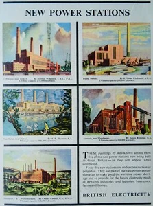 Ilustración publicitaria NUEVAS CENTRALES ELÉCTRICAS, AGECROFT POOLE CLIFF QUAY c1951 - Imagen 1 de 2