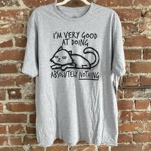 Cat I'm Very Good At Doing Absolutely Nothing Shirt Men's Size Large New W Tags - Picture 1 of 4