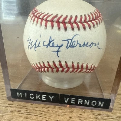 ¡BÉISBOL AUTOGRAFIADO FIRMADO POR MICKEY VERNON!  ¡Senadores, indios, Medias Rojas! Foto 1 de 4