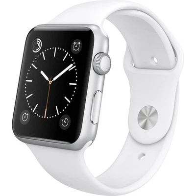 Smartwatch Apple Watch Sport 42mm (caixa de alumínio prata, pulseira esportiva branca) - Imagem 1 de 3
