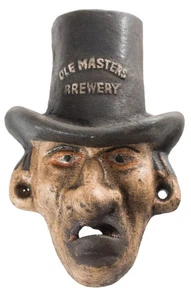 Vintage Cast Iron Wall Mount Bottle Opener Top Hat Man Unique Decor 4.75 Inch - Picture 1 of 3