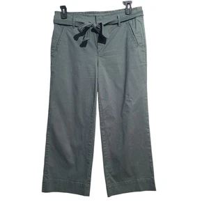 LOFT grün grau weites Bein Gürtel kurze Chino Hose Größe 8 - Bild 1 von 5