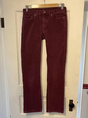 Pantalones Patagonia Mujer 26 Borgoña Pana Algodón Orgánico Elastizados Pierna Recta Foto 1 de 4