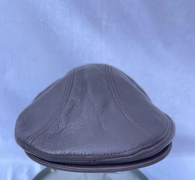 Gorra plana de golf Stetson de cuero marrón News Boy envejecida talla L/XL - ¡Nueva!  Nuevo con etiquetas Foto 1 de 4