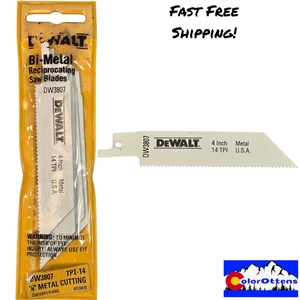 5 Pack DeWalt® 4” Bi-Metal Reciprocating Saw Blade 14TPI DW3807 NOS Made USA - Picture 1 of 6