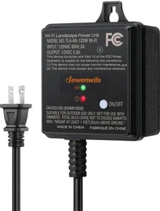 DEWENWILS 60W WiFi Low Voltage Transformer, 120V AC 12V DC, Smart Outdoor Low.22 - Picture 1 of 11