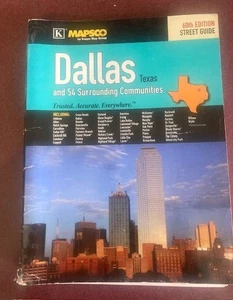 Guía de mapa de carreteras de calles Mapsco 60ª edición Dallas Texas y comunidades circundantes - Imagen 1 de 1