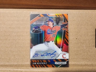 2020 Panini Prizm Draft Pick - Sam Weatherly Tiger Stripes Prizm Auto /25 - Image 1 of 2