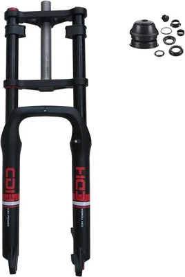 CDH 4.0" Fat Tire Bike Fork 20" / 26" Suspension Bicycle Fork & Headset - E-Bike - Image 1 of 4