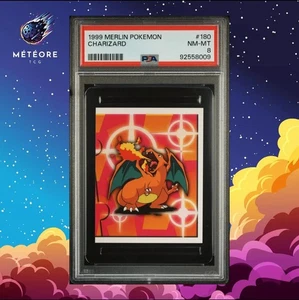 Carte Pokémon Dracaufeu / Charizard 180 PSA 8 Merlin Sticker - Imagen 1 de 2