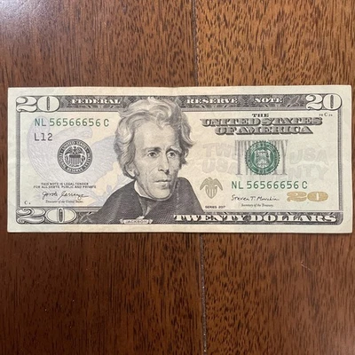 Fancy Serials Numbers “BINARY” $20 2017 NL(56566656)C Collectors Gems 💎 - Image 1 of 4