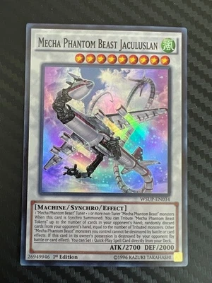 Yugioh Mecha Phantom Beast Jaculuslan WSUP-EN034 Super Rare 1st Edition VLP - Image 1 of 2