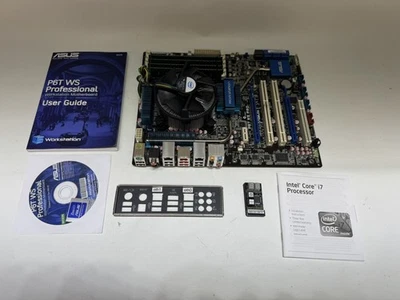 Asus P6T WS Pro with Intel Core i7-950 16gb CPU cooler fan back IO plate manual - Image 1 of 4