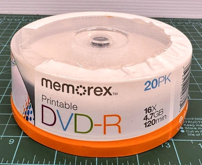 Memorex Printable DVD-R 20PK 16x 4.7GB 120min Blank Media Discs Spindle 20 Pack - Image 1 of 4