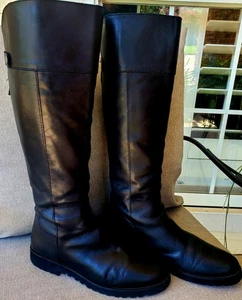Franco Sarto Women's Tall Leather Cosmina Back-Zipper Boots, Black, 9.5 M - Picture 1 of 10