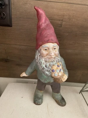 Vintage Antique Cast Iron Garden Gnome - Original Paint - 14 inches tall - Image 1 of 4