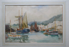 Frank H Mason (1875-1965) Watercolour. A Cornish Port. Polperro. Staithes Group