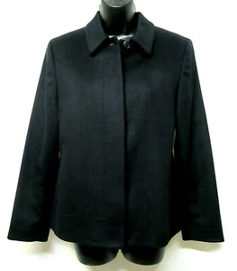 LANDS END Petite Size 8P Navy Blue Cashmere Lambs Wool L/S Button Up Jacket - Picture 1 of 4