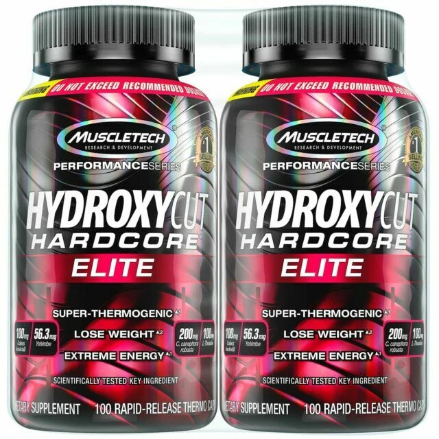 Hydroxycut Hardcore Elite Super Thermogenic Weight Loss Supplement - 2 Pack