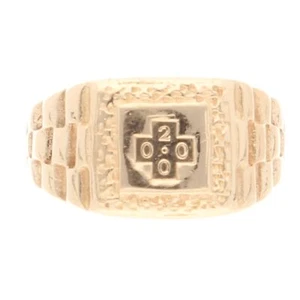 9Carat Yellow Gold Millennium Signet Ring (Size G 1/2) 9mm Widest - Picture 1 of 6