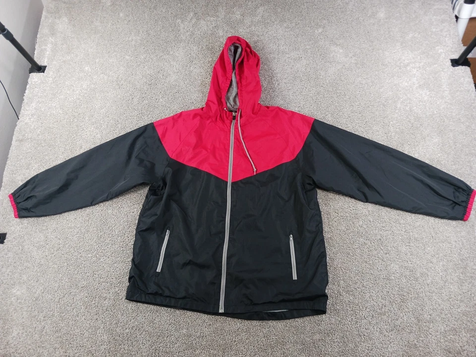 BCG Womens Jacket XL Red Black Full Zip Hooded Polyester Lined - Image 1 of 4