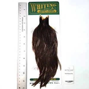 Whiting Farms - Hebert Miner Hen Cape - Dark Brown Dun #7 - Picture 1 of 1