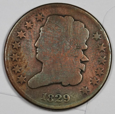 1829 Half Cent.  VG.  187917 Cover