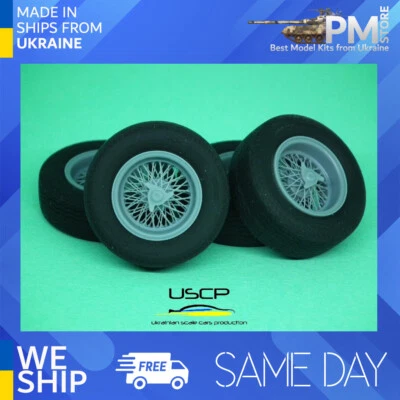 USCP 24P177 1/24 15 Inch Italian Wire wheels for 250 GTO + Tires - Image 1 of 4