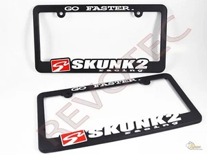 Set of 2 Skunk2 "Go Faster" License Plate Frame Authentic - Picture 1 of 2