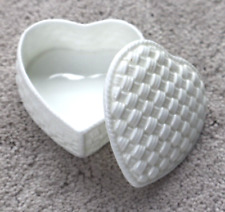 Tiffany & Co. Weave Heart Trinket Box Cream Porcelain Ireland Sybil Connolly