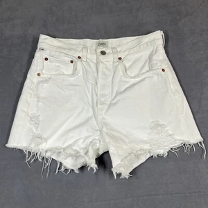 Citizens of Humanity Womens Shorts 26 White Annabelle Long Distressed High Rise - Picture 1 of 14