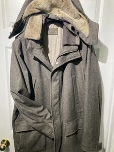 $5000 Ermenegildo Zegna Elements Cashmere Fur Brown Icer Traveller Coat Jacket - Picture 1 of 12