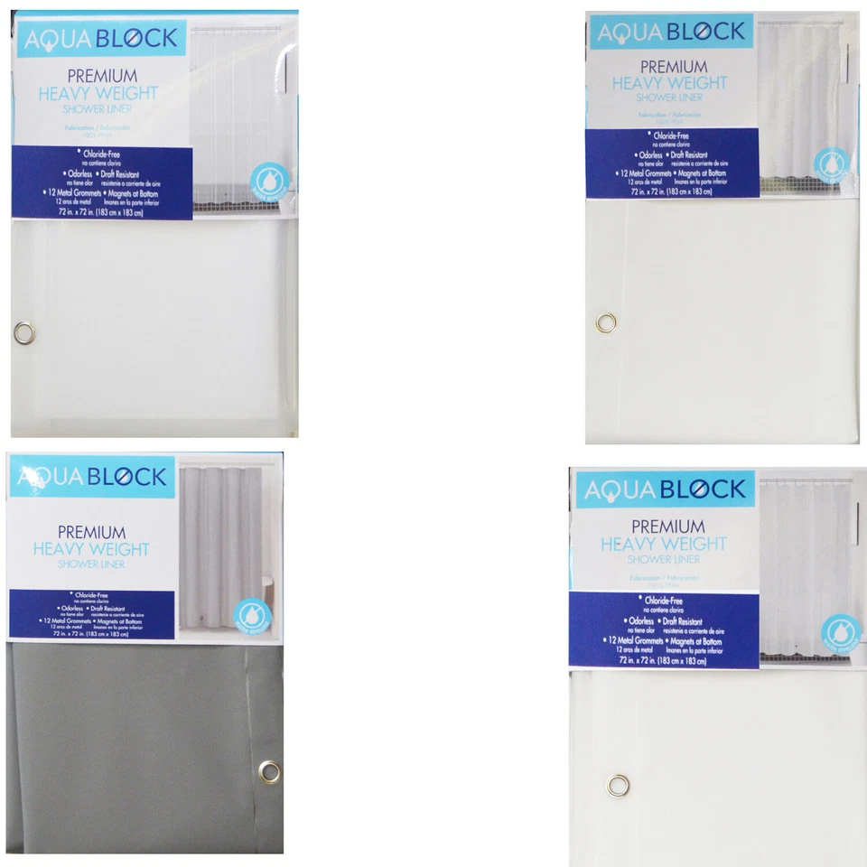 PEVA 6 Gauge Shower Liner: Mildew Resistant, Water-Repellent, Grommets, Magnets - Image 1 of 1