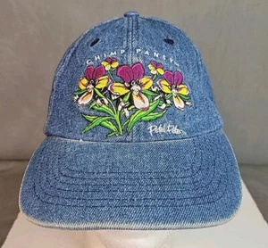 Rare Petal Pets Hat Vintage Denim Chimp Pansy Flower Monkey strapback cap - Picture 1 of 9