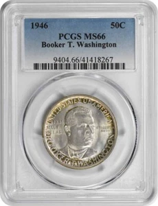 Washington (Booker T.) Silver Commemorative Half Dollar 1946 MS66 PCGS - Picture 1 of 2