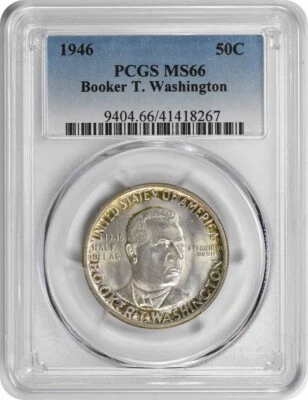 Washington (Booker T.) Silver Commemorative Half Dollar 1946 MS66 PCGS - Image 1 of 2