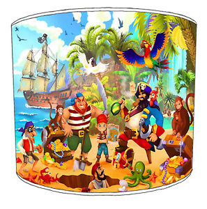 Pirates Treasure Lampshades, Ideal To Match Jolly Roger Pirates Bedding Sets
