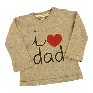 Zara Baby - Grey Long Sleeves Tee - "I Love Dad" - 6 - 9 mo - Picture 1 of 5