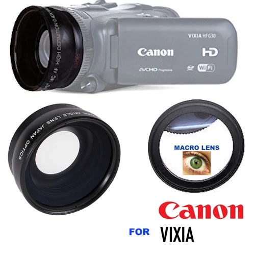 VIVITAR/XIT PRO HD WIDE ANGLE LENS + MACRO ATTACHMENT + LENS HOOD FOR CANON VIXIA HF-R800