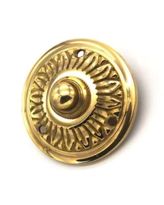 Klingelplatte Gründerzeit Messing poliert Antik B9261 - Bild 1 von 2