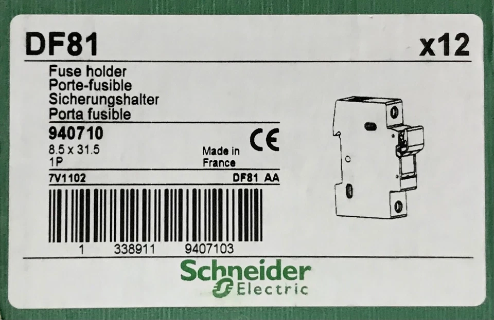 SCHNEIDER ELECTRIC DF81 DIN RAIL 25 AMP 500 VAC 940910 8.5 X 31.5 — 第 1/1 张图片